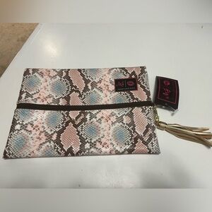 MJ Pink and Blue Snake Print Cosmetic Bag I Poshed But Found A Black One